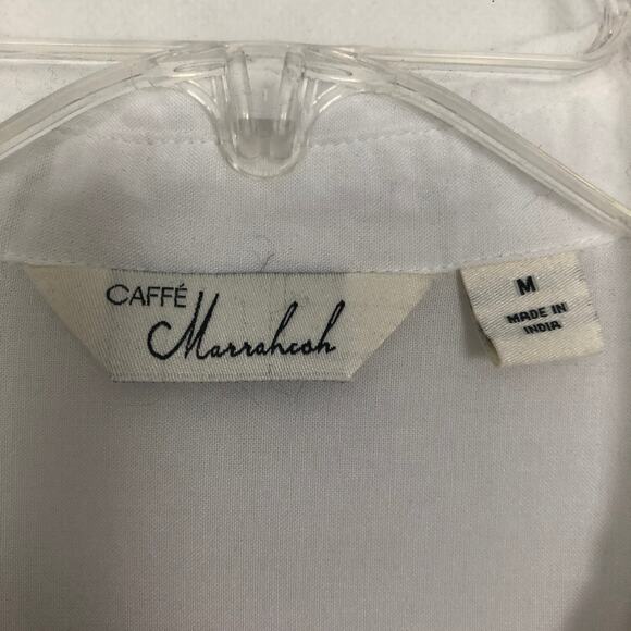 Cafe Marrakesh Womens Top Medium Eyelet Flared Sleeve Boho Cottagecore Beachy - Picture 2 of 11